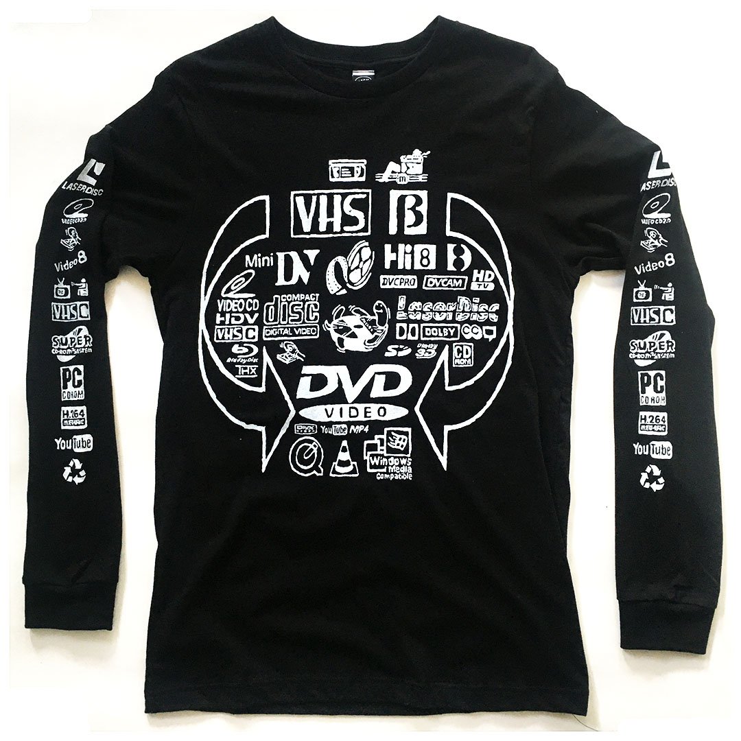 Video Formats (Black) long sleeve T-shirt | Dreem Street